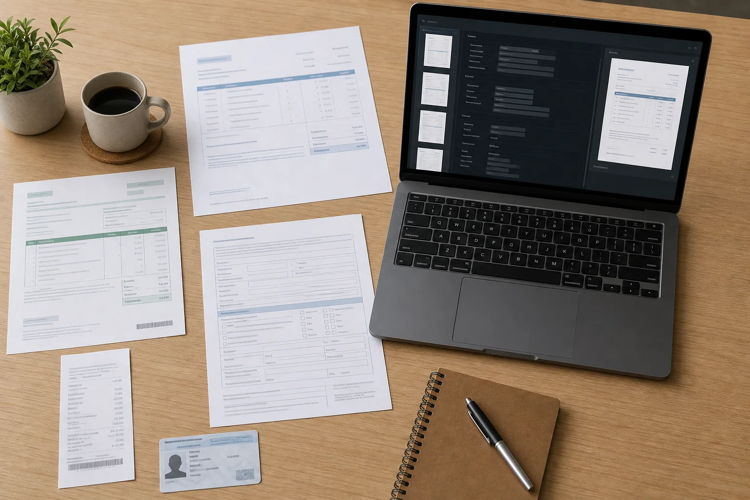 Synthetic documents and document processing interface used for an OCR demonstration
